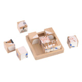 Lässig - LITTLE MATEYS Würfelpuzzle aus Holz - Spielzeug - ROSA ECK - Hund, Katze,