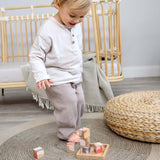 Lässig - LITTLE MATEYS Würfelpuzzle aus Holz - Spielzeug - ROSA ECK - Hund, Katze,