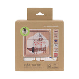 Lässig - LITTLE MATEYS Würfelpuzzle aus Holz - Spielzeug - ROSA ECK - Hund, Katze,