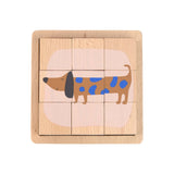 Lässig - LITTLE MATEYS Würfelpuzzle aus Holz - Spielzeug - ROSA ECK - Hund, Katze,