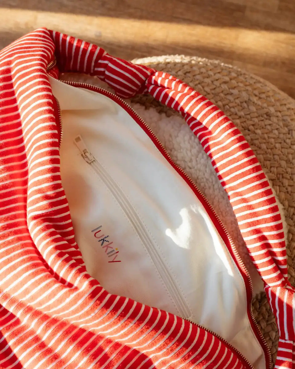 Lukkily - LUKKILY BAG 1 Tragetasche • Terry Red/White - Tasche - ROSA ECK Concept Store