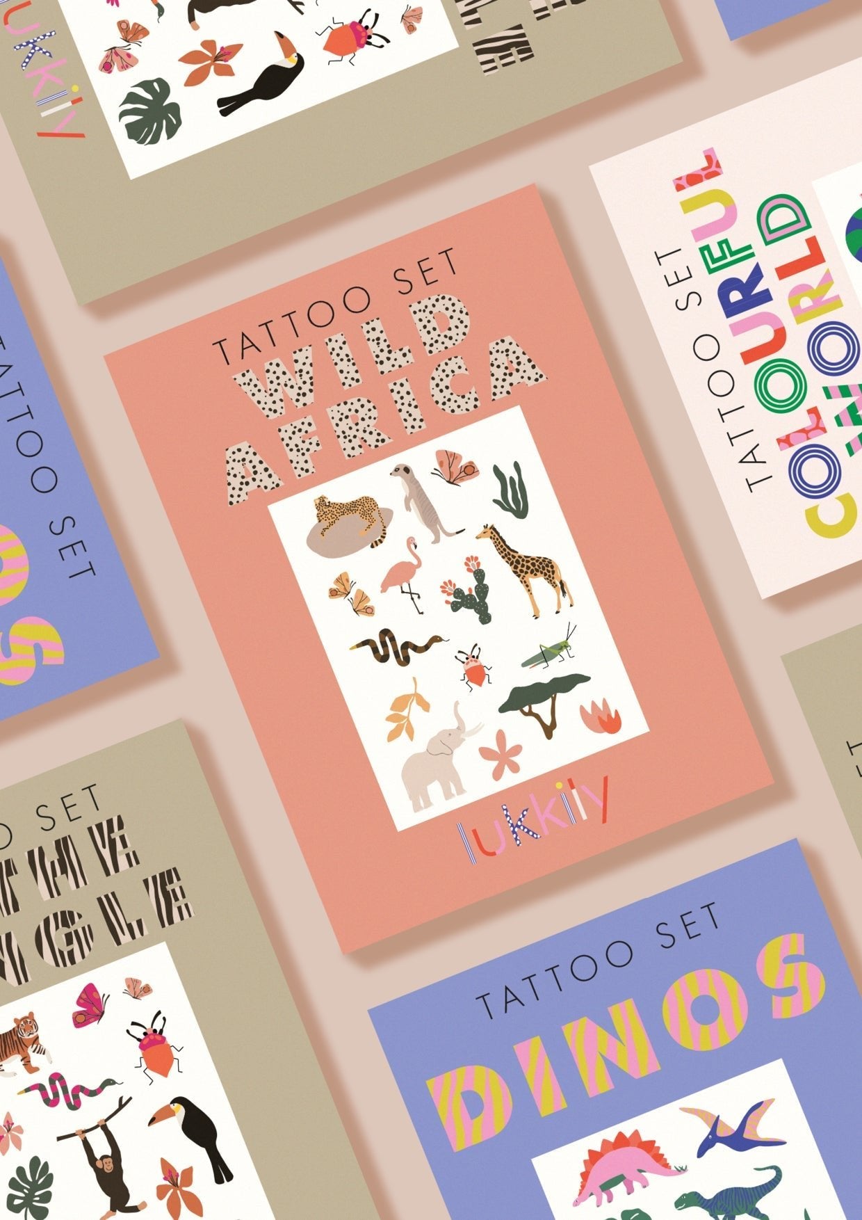 Lukkily - WILD AFRICA Kindertattoos - ROSA ECK - Mom Bag, tattoos,