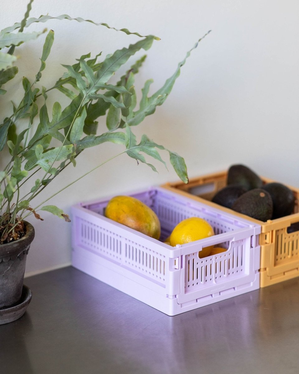 Made Crate - Klappbox Mini Blue Grey - ROSA ECK - Grau, ,