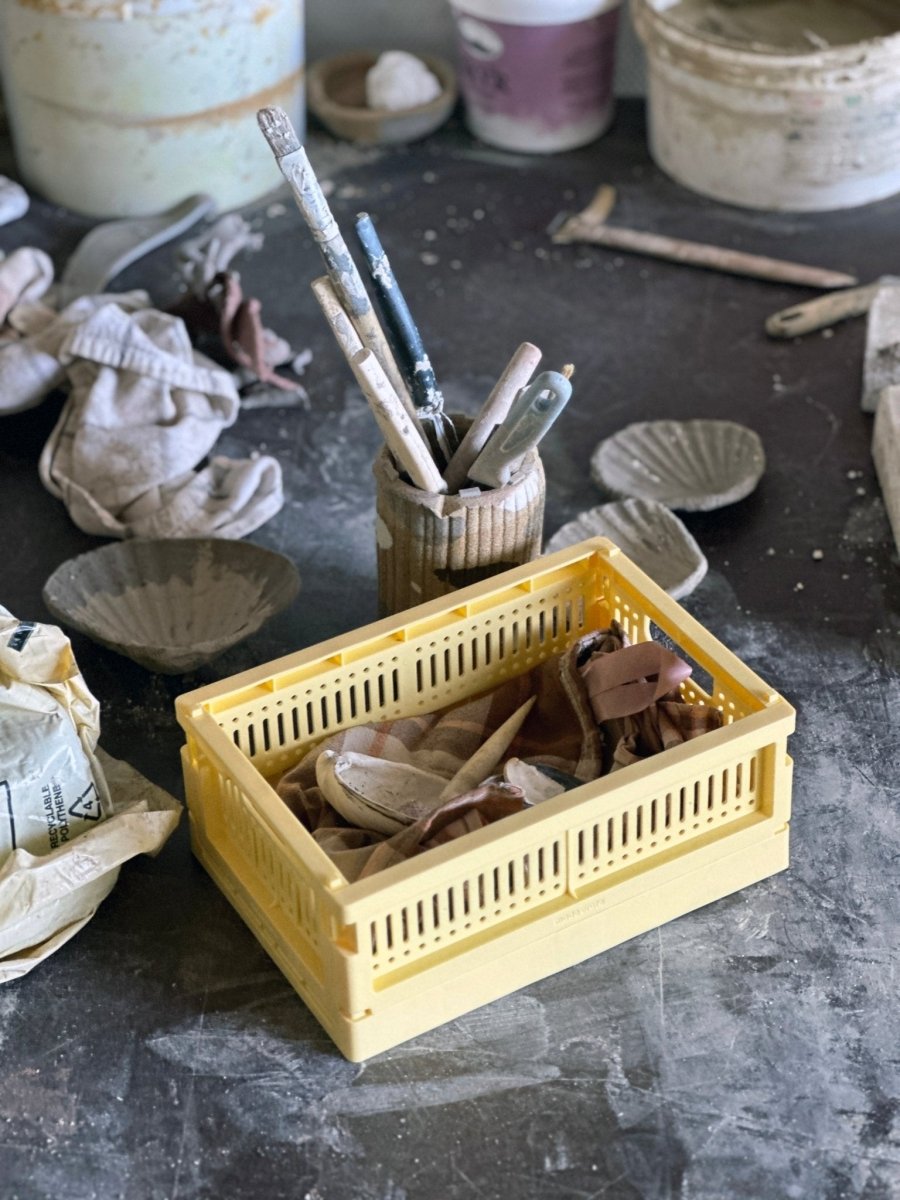 Made Crate - Klappbox Mini Lemon Cream - ROSA ECK - Gelb, ,