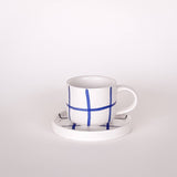 Magazin Minori - GRID Espressotasse mit Untersetzer • mare blue - Espressotasse - ROSA ECK Concept Store