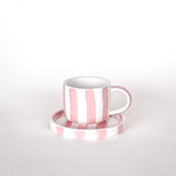 Magazin Minori - STRIPES Espressotasse mit Untersetzer • incanto rose - ROSA ECK Concept Store