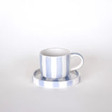 Magazin Minori - STRIPES Espressotasse mit Untersetzer • morning azzuro - Kaffee - und Teetasse - ROSA ECK Concept Store