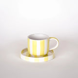 Magazin Minori - STRIPES Espressotasse mit Untersetzer • spiaggia yellow - ROSA ECK Concept Store