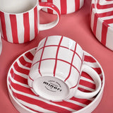 Magazin Minori - STRIPES Espressotasse mit Untersetzer • tramonto red - ROSA ECK Concept Store