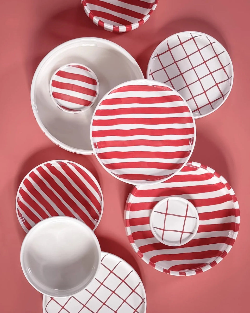 Magazin Minori - STRIPES Espressotasse mit Untersetzer • tramonto red - ROSA ECK Concept Store