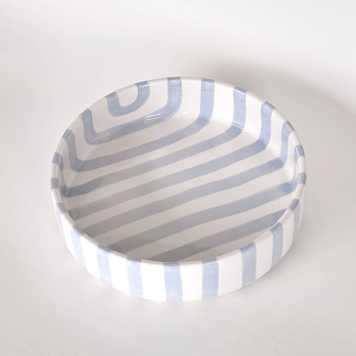 Magazin Minori - STRIPES Große Schale mit Streifen • morning azzurro - Schüssel - ROSA ECK Concept Store