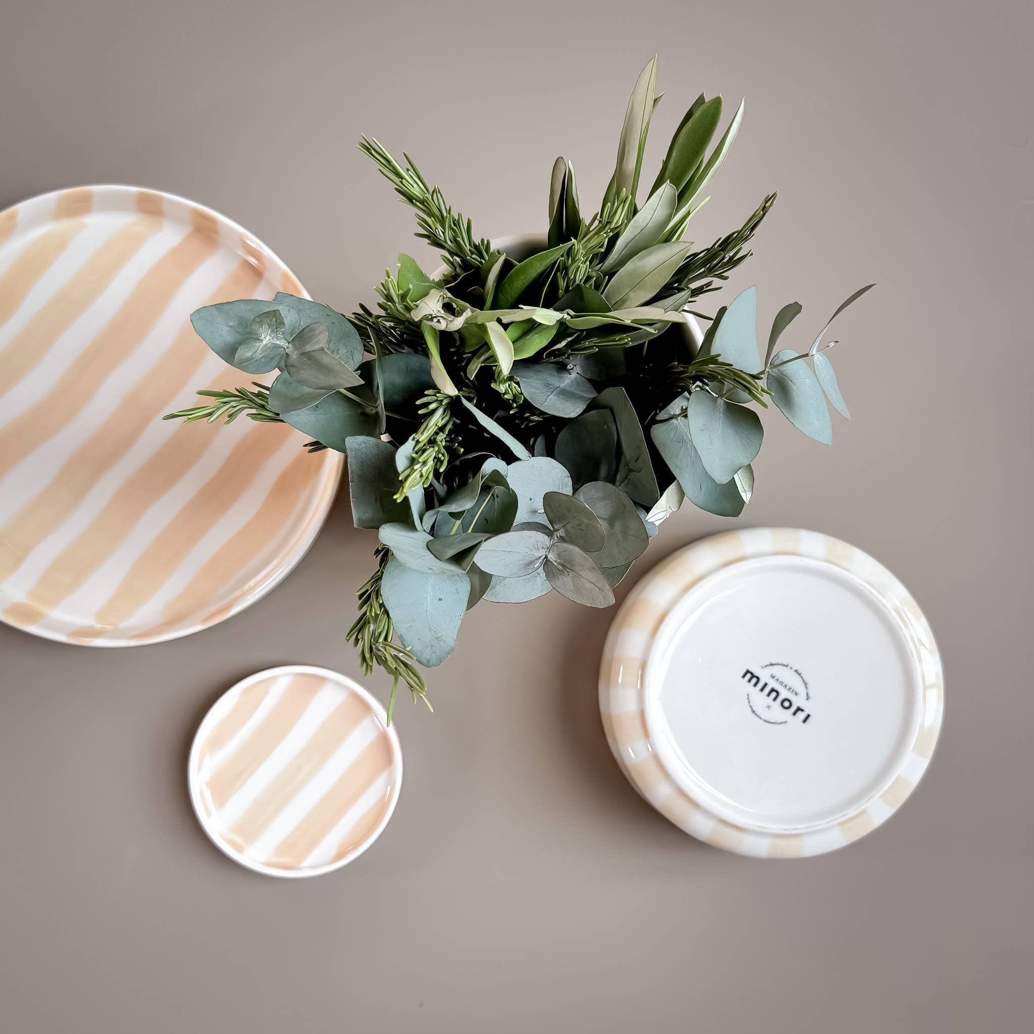 Magazin Minori - STRIPES Schale | boho beige - ROSA ECK - Beige, Schüssel,