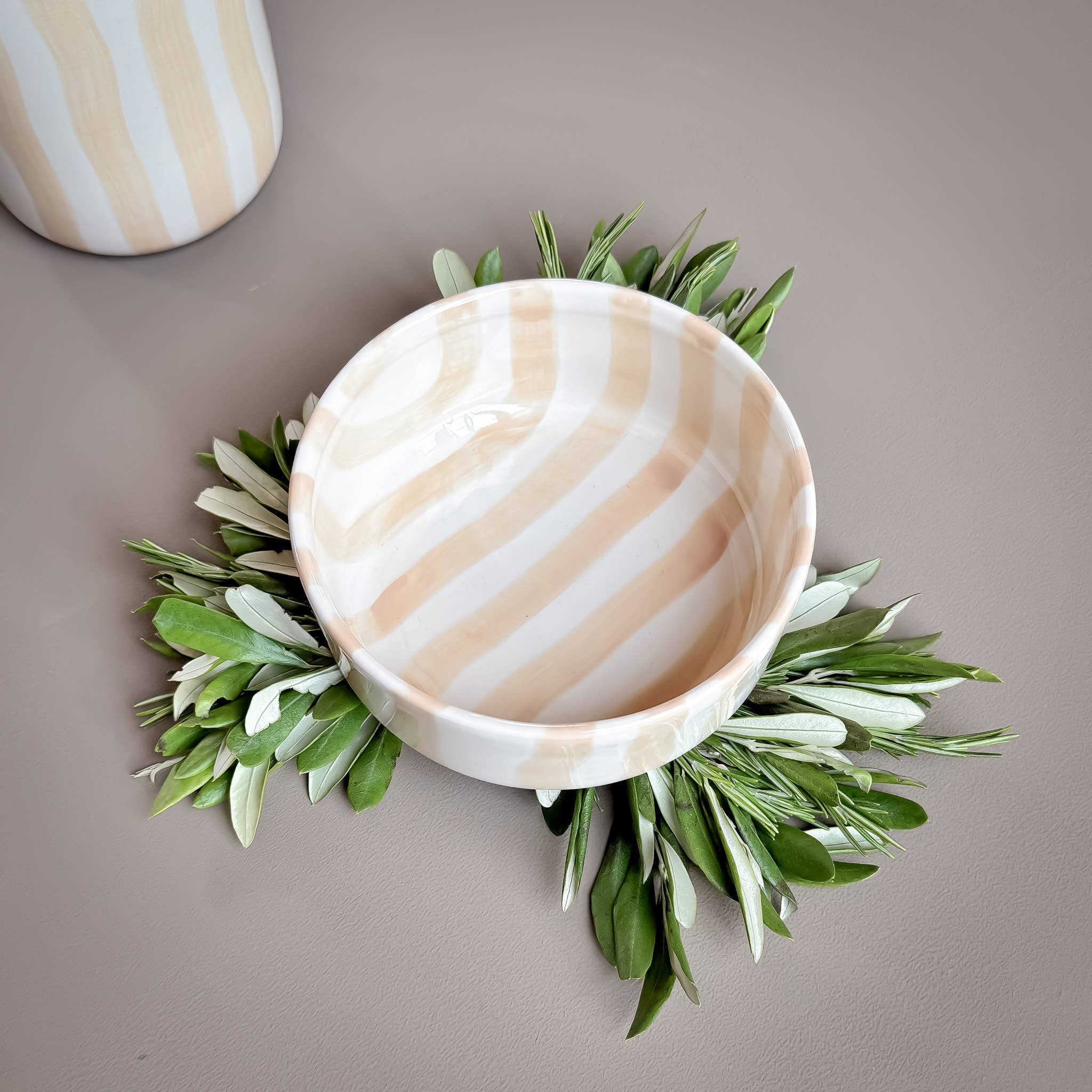 Magazin Minori - STRIPES Schale | boho beige - ROSA ECK - Beige, Schüssel,