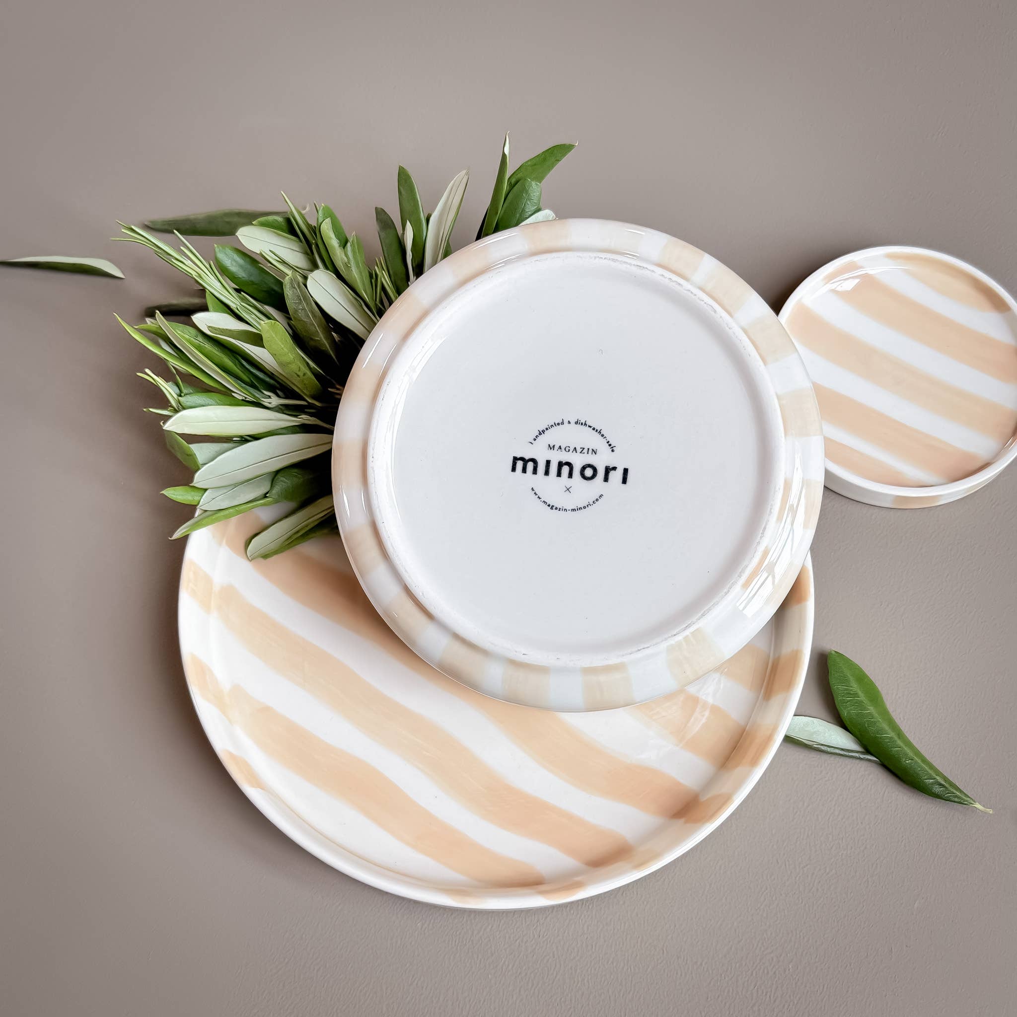 Magazin Minori - STRIPES Schale | boho beige - ROSA ECK - Beige, Schüssel,