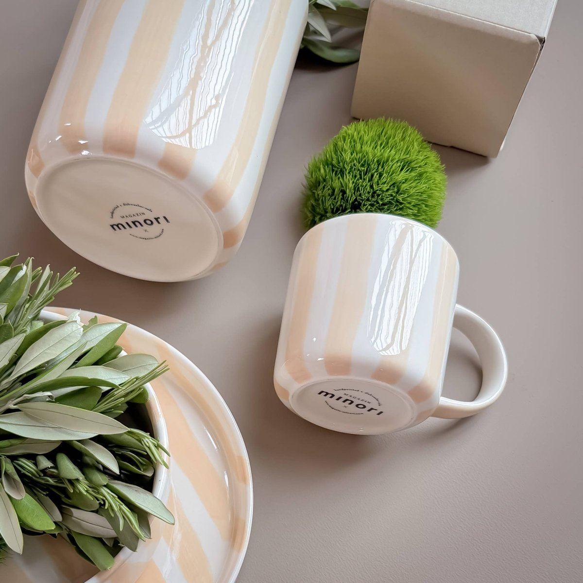 Magazin Minori - STRIPES Tasse (300 ml) | boho beige - ROSA ECK - Beige, boho beige,
