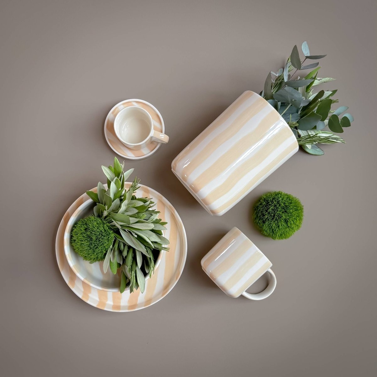 Magazin Minori - STRIPES Tasse (300 ml) | boho beige - ROSA ECK - Beige, boho beige,