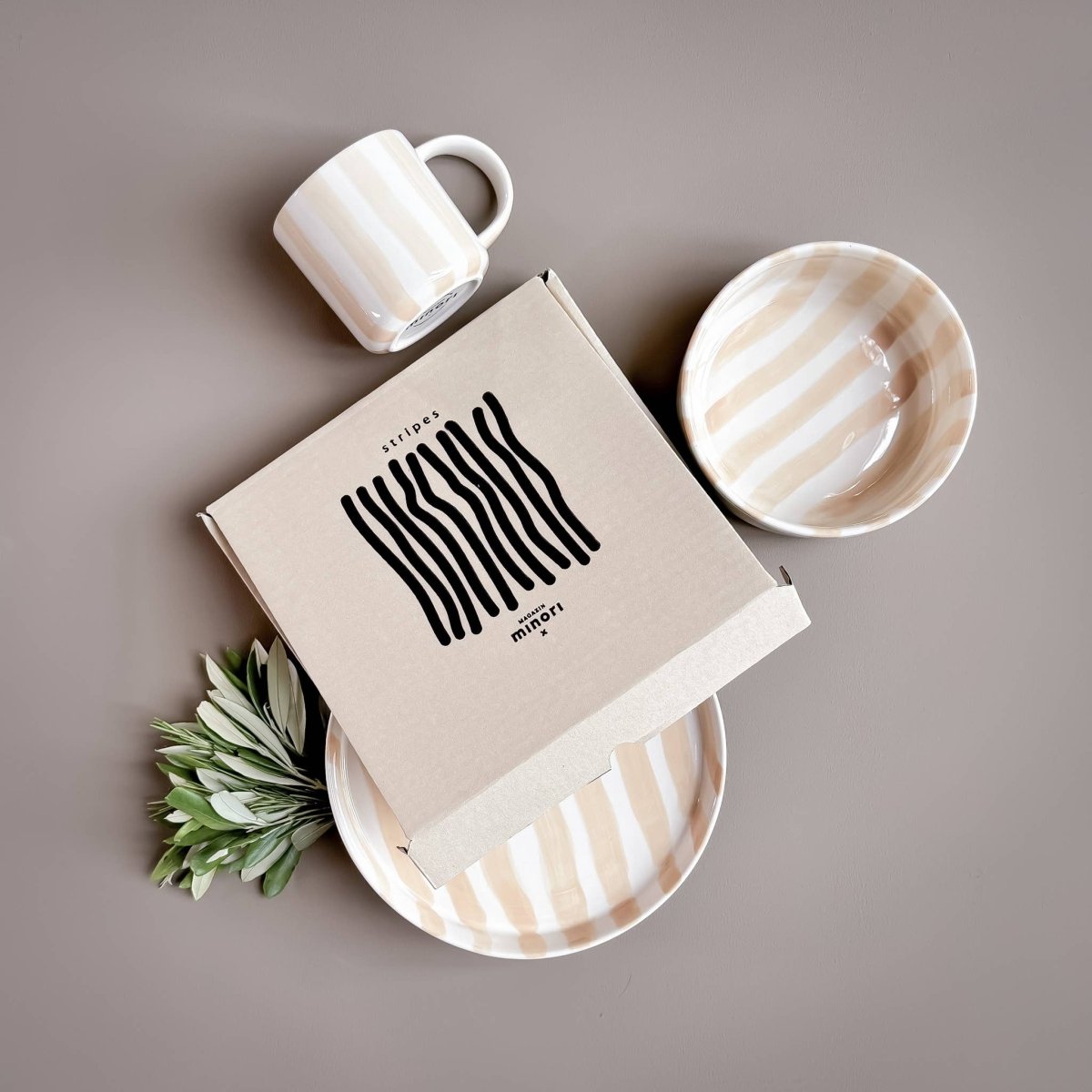 Magazin Minori - STRIPES Tasse (300 ml) | boho beige - ROSA ECK - Beige, boho beige,