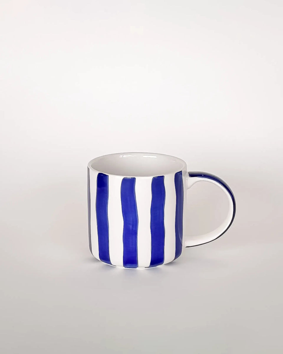 Magazin Minori - STRIPES Tasse (300 ml) • mare blue - Kaffee - und Teetasse - ROSA ECK Concept Store