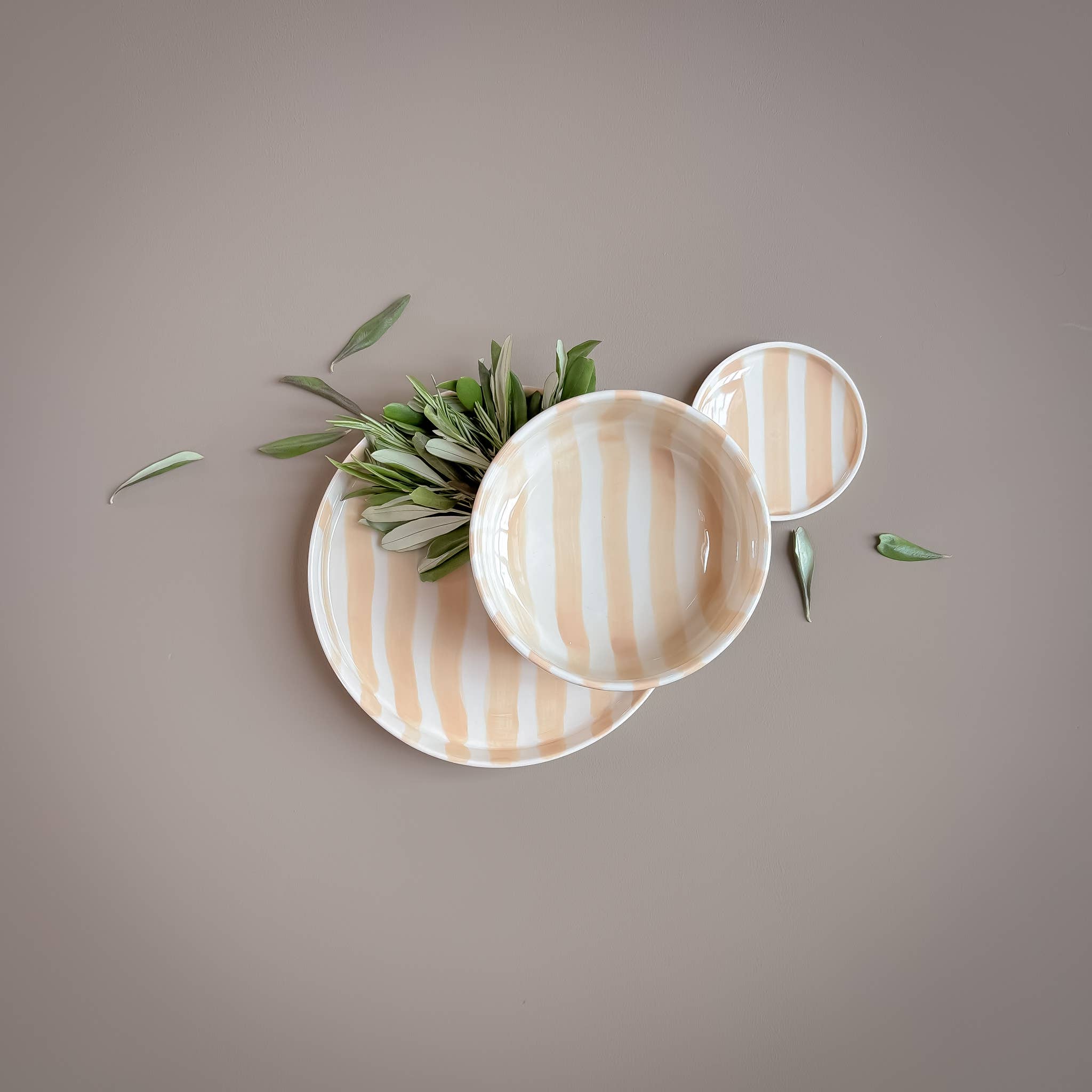 Magazin Minori - STRIPES Teller | boho beige - ROSA ECK - Beige, ,