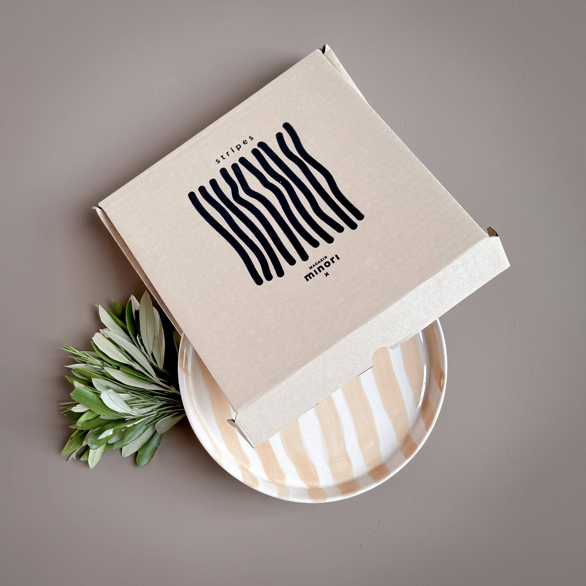 Magazin Minori - STRIPES Teller | boho beige - ROSA ECK - Beige, ,
