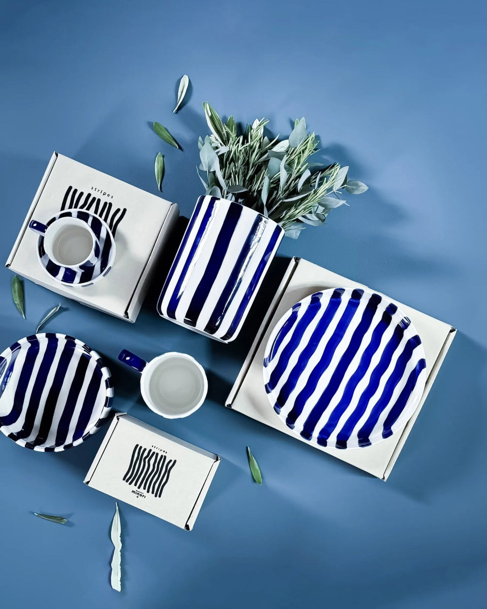 Magazin Minori - STRIPES Vase • mare blue - Vase - ROSA ECK Concept Store