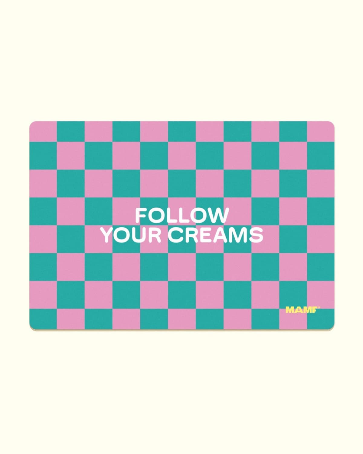 MAMF - FOLLOW YOUR CREAMS Frühstücksbrettchen - ROSA ECK - Brett, Grün, kariert