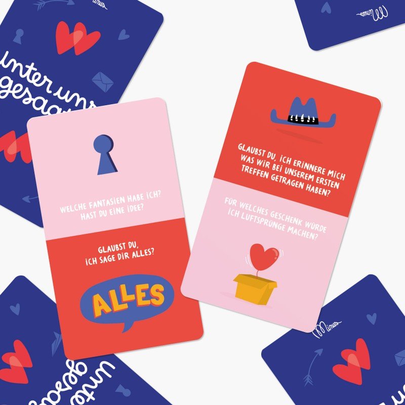 Minus éditions - UNTER UNS GESAGT! Fragespiel - ROSA ECK - 5 Minuten nur für uns, Karten,
