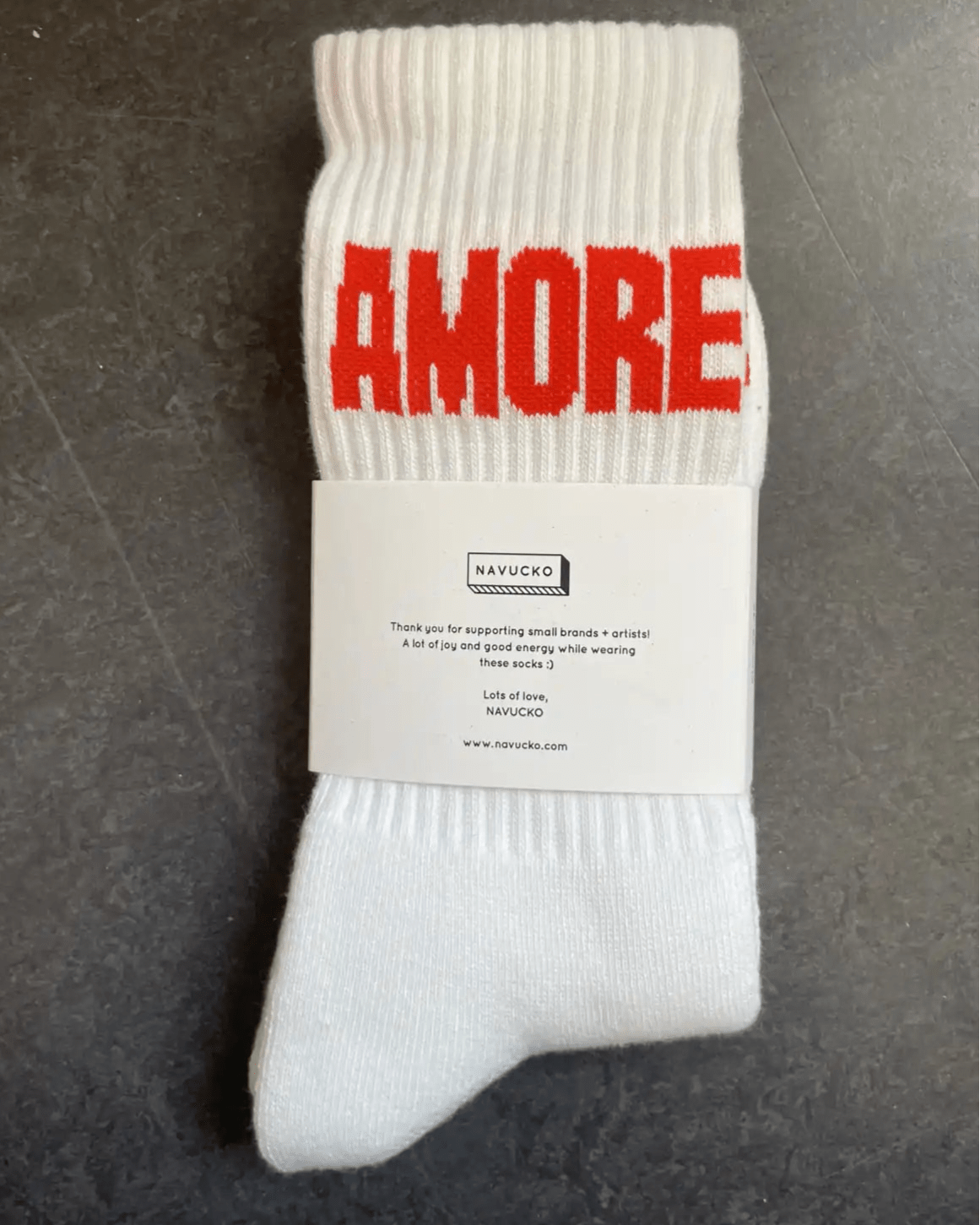 Navucko - AMORE Socken • Weiß - Socken - ROSA ECK Concept Store