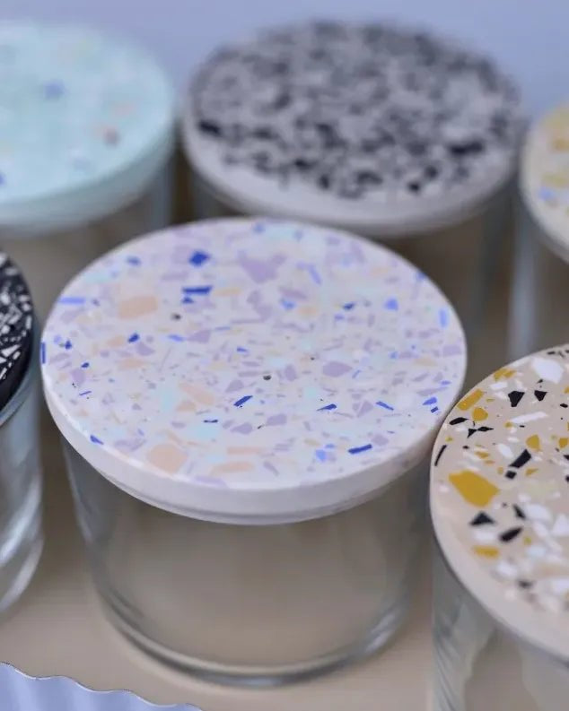 objet vague - Terrazzo Salzdose • Creme - lila - Dose - ROSA ECK Concept Store