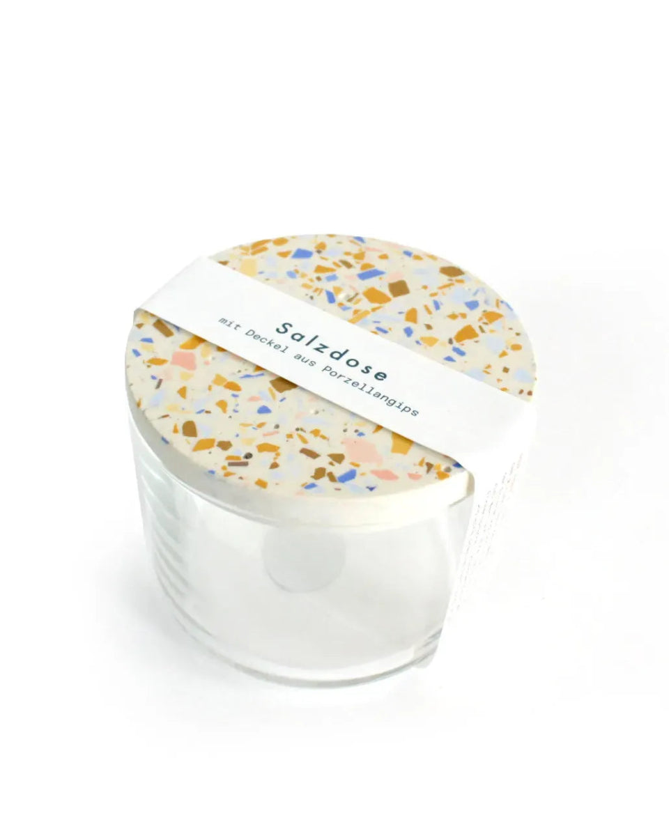 objet vague - Terrazzo Salzdose • Creme - ocker - Dose - ROSA ECK Concept Store