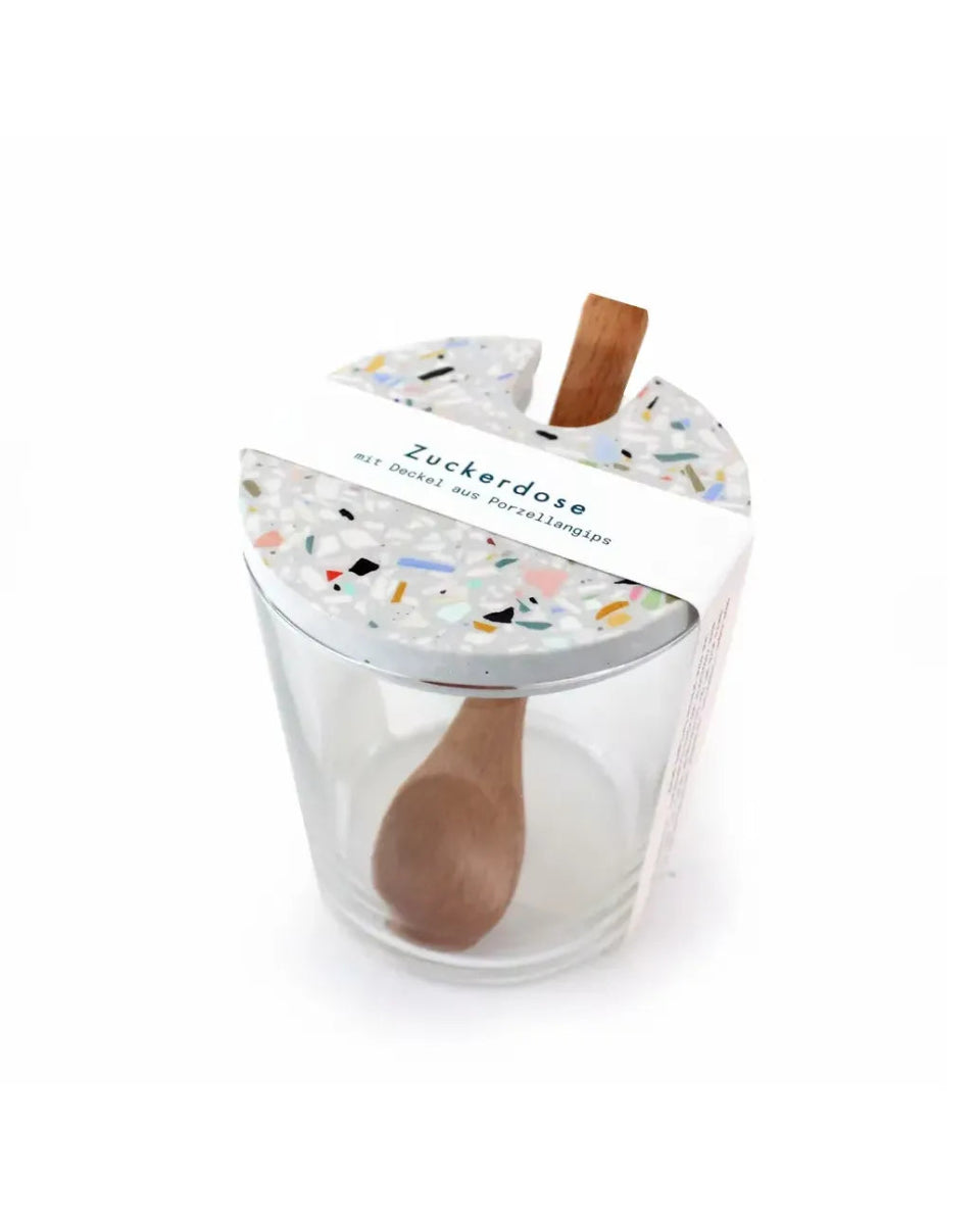 objet vague - Terrazzo Zuckerdose • Grau - Dose - ROSA ECK Concept Store