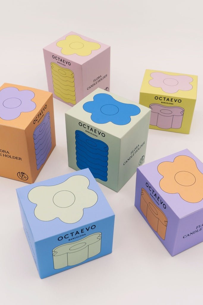 Octaevo - FLORA Großer Kerzenhalter | Blue - ROSA ECK - Blau, ,