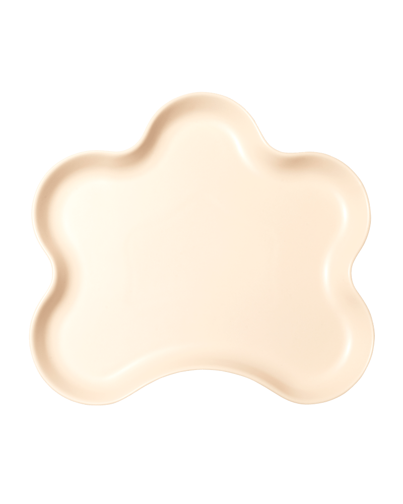 Octaevo - TEMPLO Hohes Tablett | Ivory - ROSA ECK - Beige, Weiß,