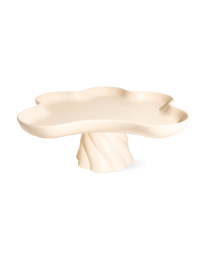 Octaevo - TEMPLO Hohes Tablett | Ivory - ROSA ECK - Beige, Weiß,