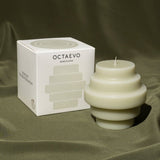 Octaevo - TEMPLO Kerze | Ash Green - ROSA ECK - Grün, ,