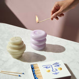 Octaevo - TEMPLO Kerze | Pale Lilac - ROSA ECK - Lila, ,