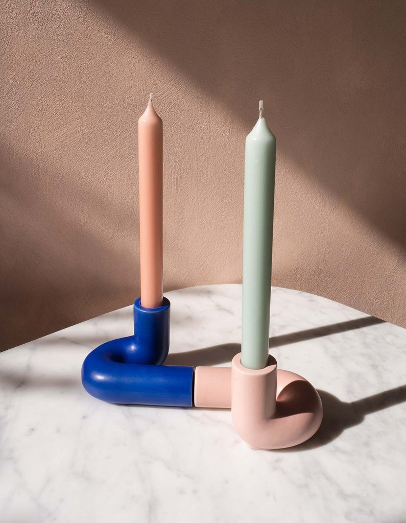 Octaevo - TEMPLO Kerzenhalter | Dark Blue - ROSA ECK - Blau, ,