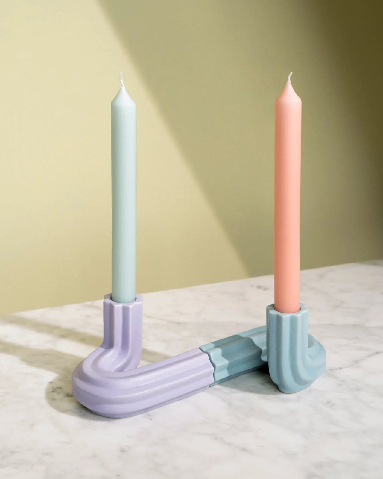 Octaevo - TEMPLO Kerzenhalter | Light Blue - ROSA ECK - Blau, ,
