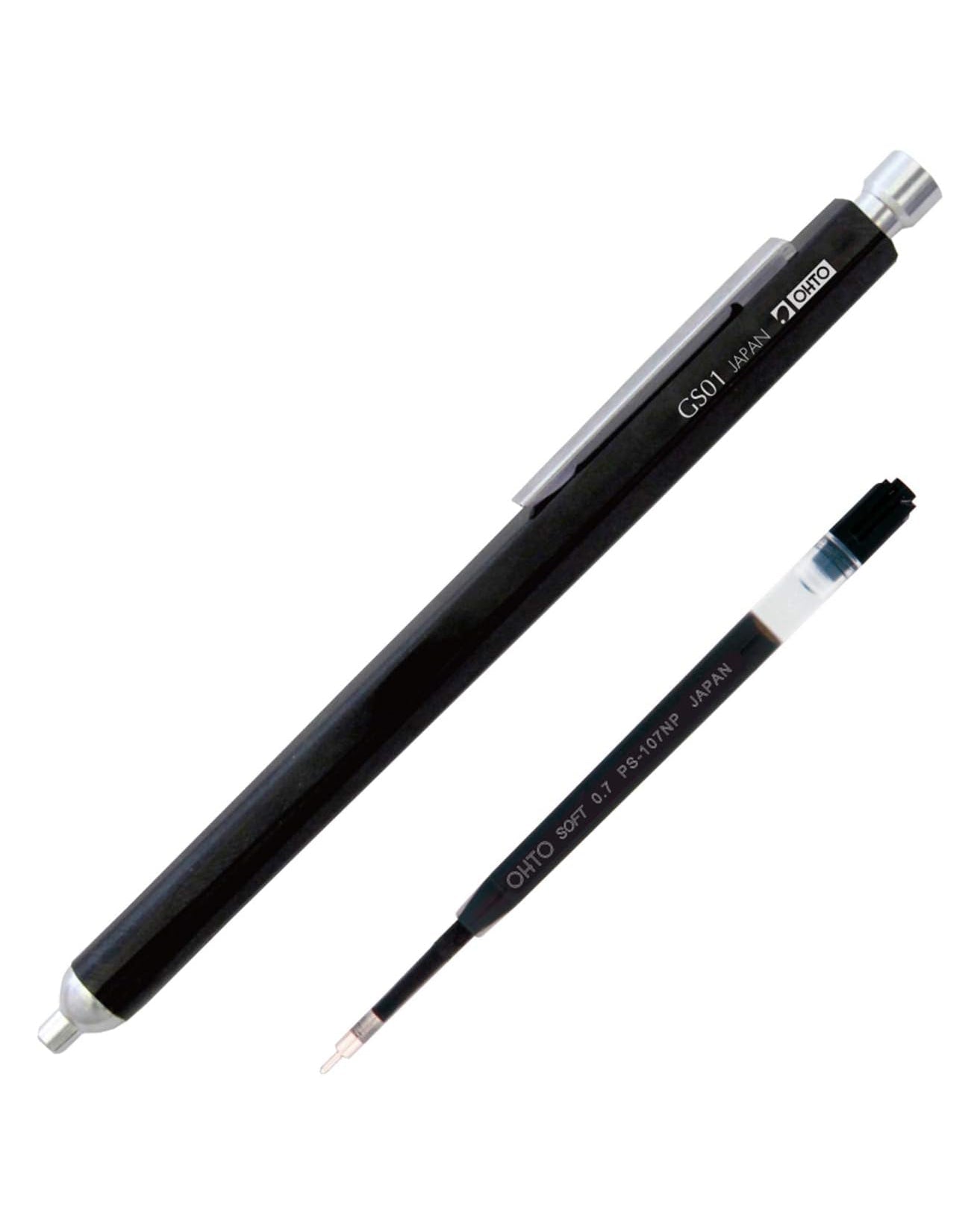 OHTO - GS01 Kugelschreiber zum Nachfüllen | Schwarz - ROSA ECK - Stift, ,