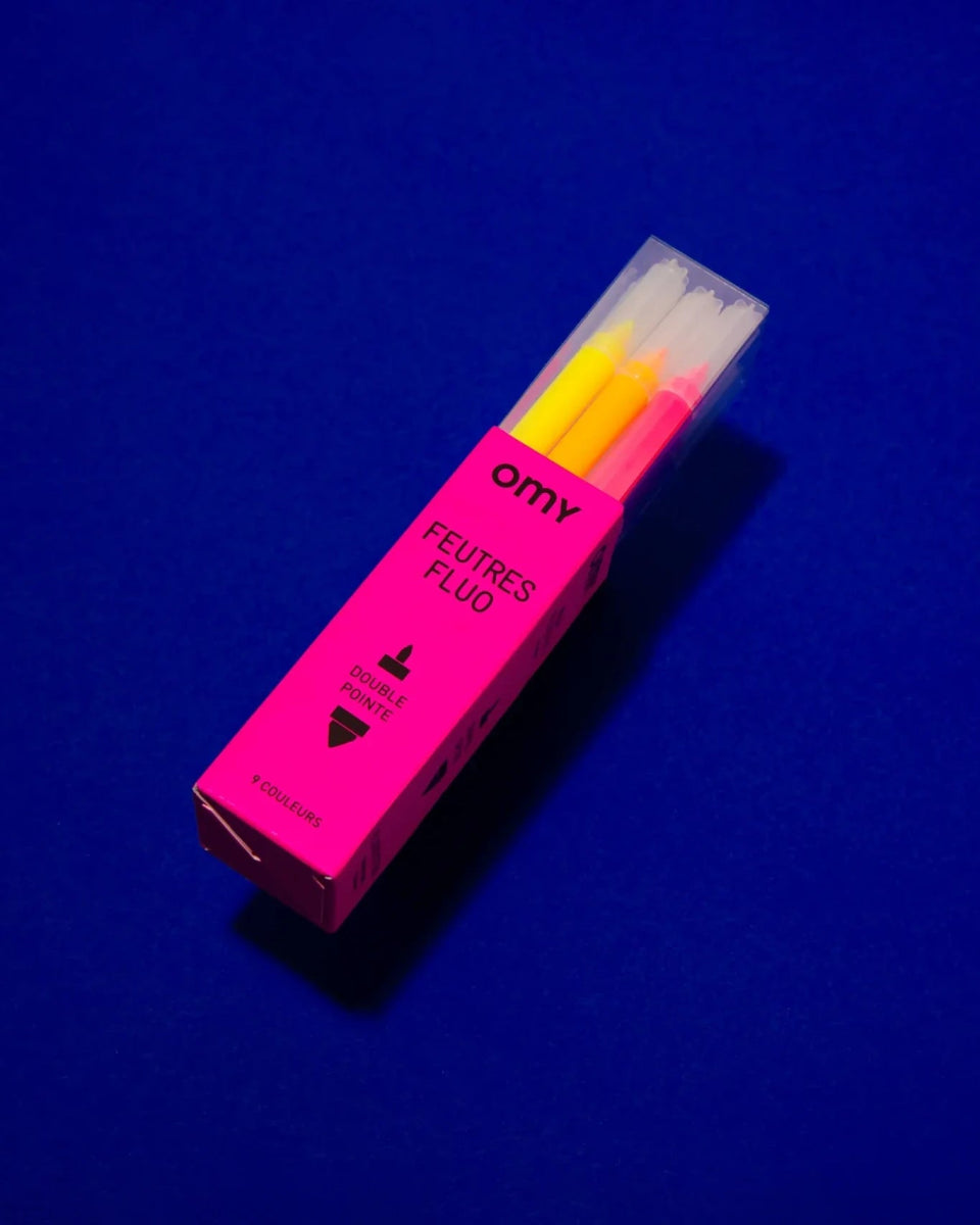 OMY - Mehrfarbige Filzstifte (9er - Set) • Fluoreszierend - Filzstift - ROSA ECK Concept Store
