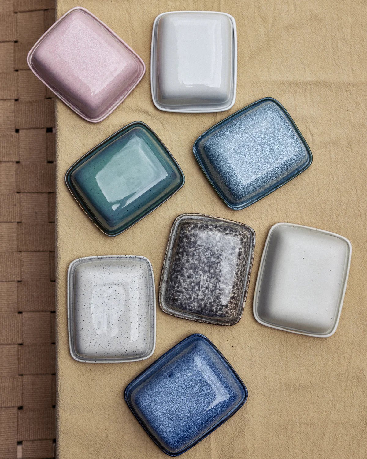 onomao - MANTEIGA Butterdose Graublau - ROSA ECK - Blau, Grau,
