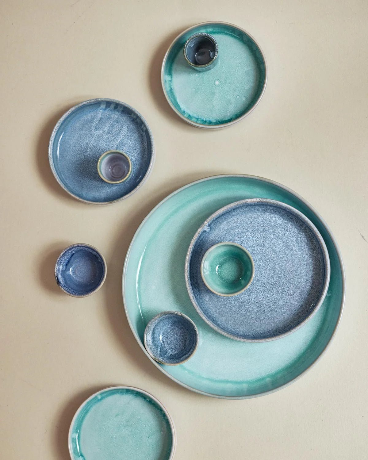 onomao - TRADITIONELL Espressobecher Teal - ROSA ECK - Becher, Blau, teal