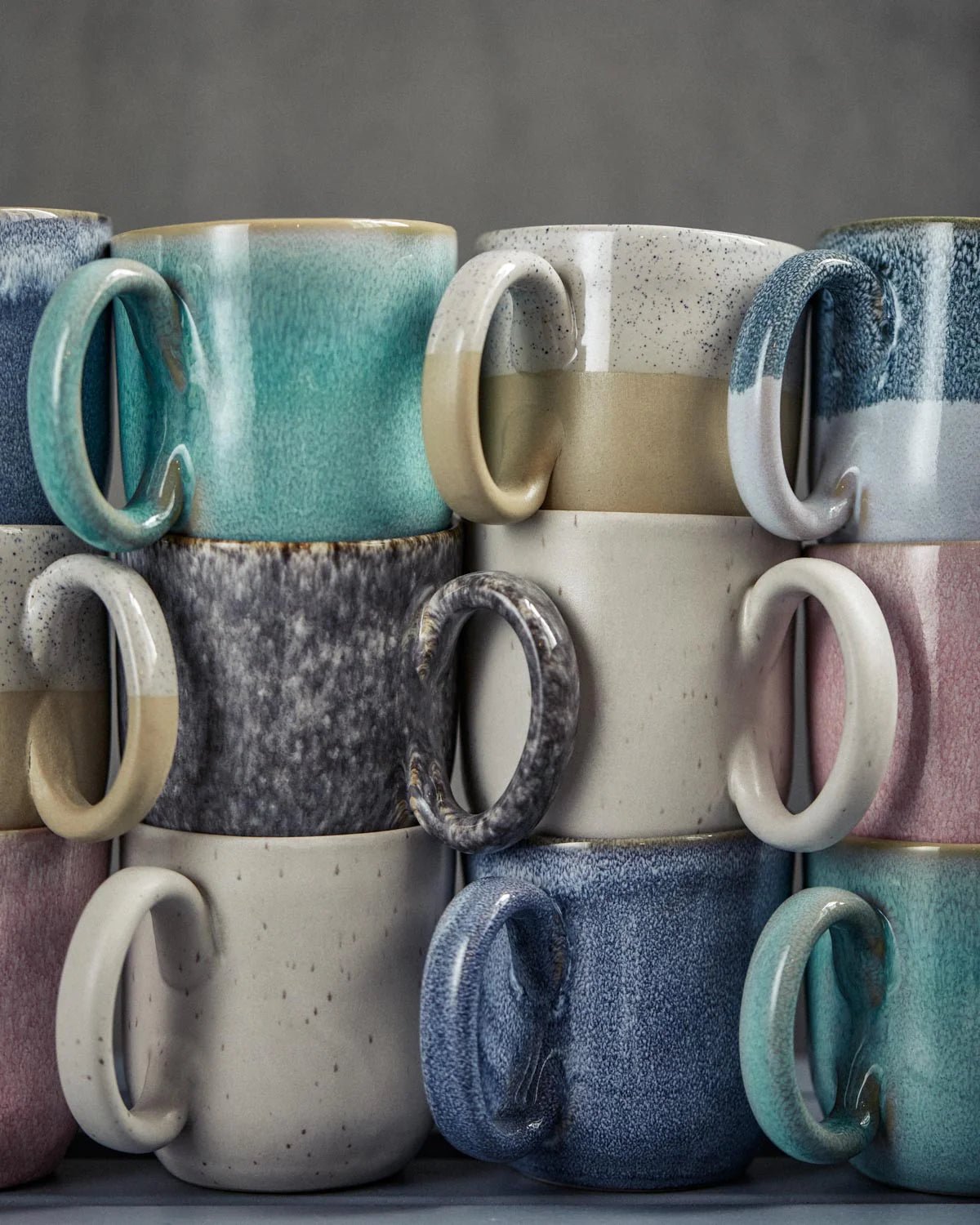 onomao - TRADITIONELL Kleine Tasse (350 ml) Teal Dipped - ROSA ECK - , ,