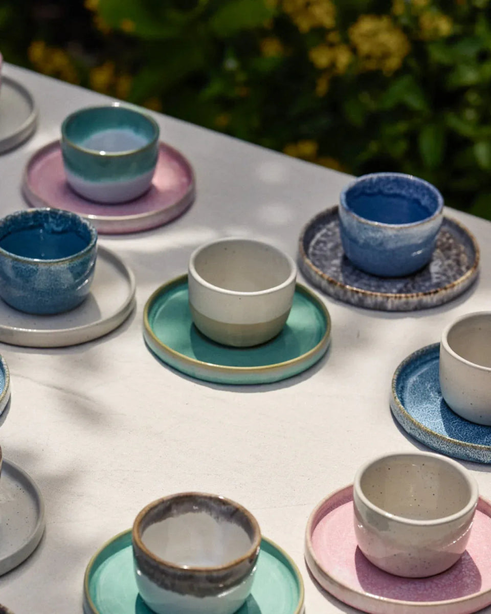 onomao - TRADITIONELL Kleiner Becher (150 ml) • Graublau - Kaffee - und Teetasse - ROSA ECK Concept Store