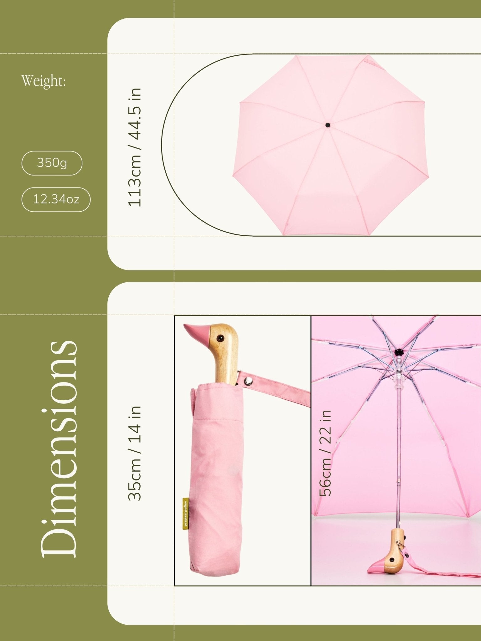 Original Duckhead - Regenschirm mit Entenkopf | Barbie Pink - ROSA ECK - Rosa, Umweltfreundlich,