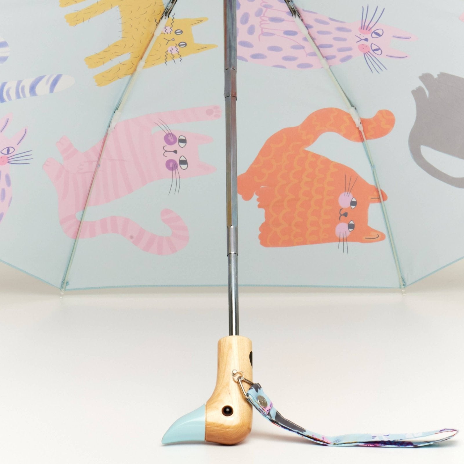 Original Duckhead - Regenschirm mit Entenkopf • Ice Arty Cats - Regenschirm - ROSA ECK