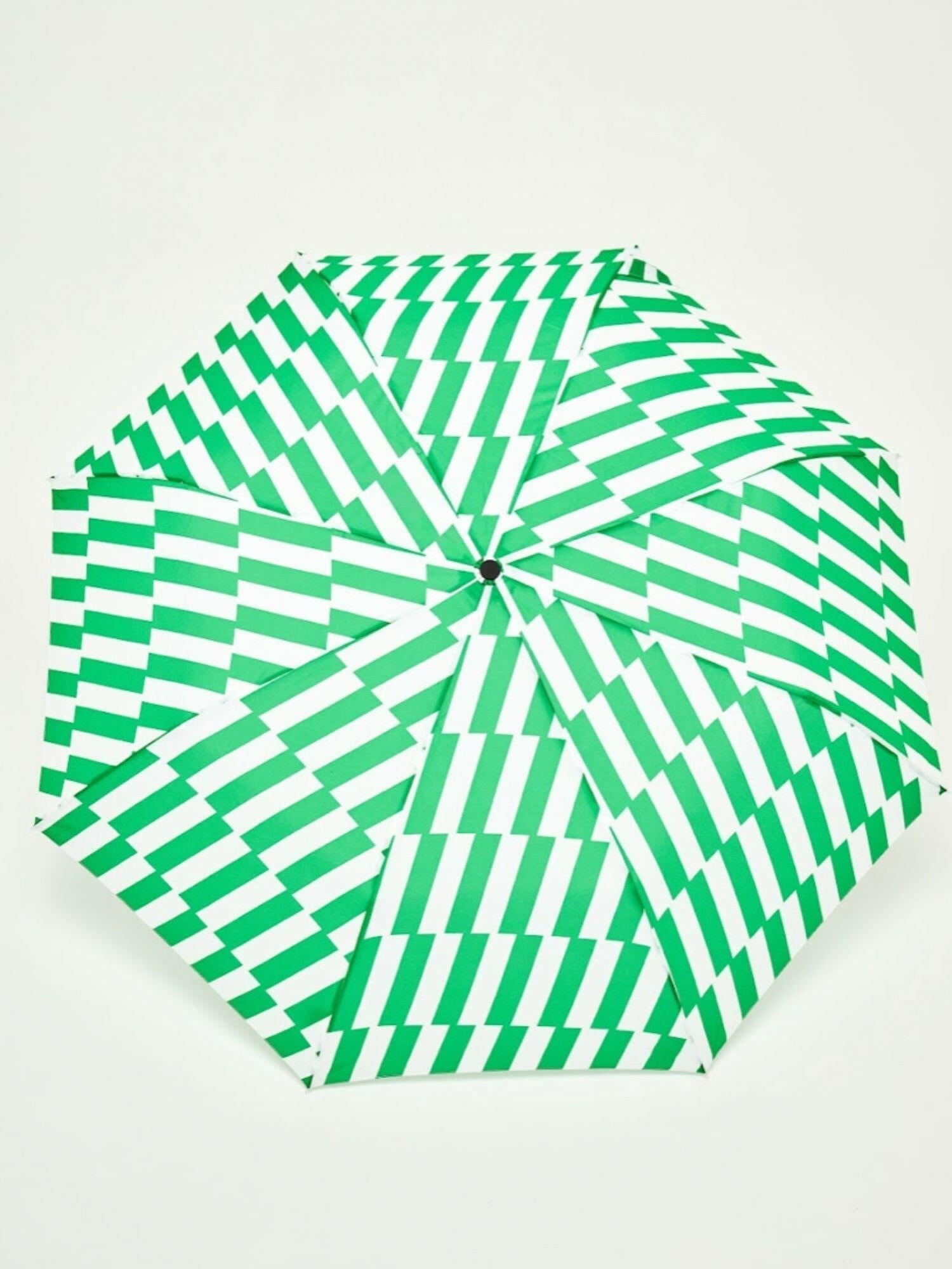Original Duckhead - Regenschirm mit Entenkopf | Kelly Bars - ROSA ECK - Grün, Streifen, Umweltfreundlich