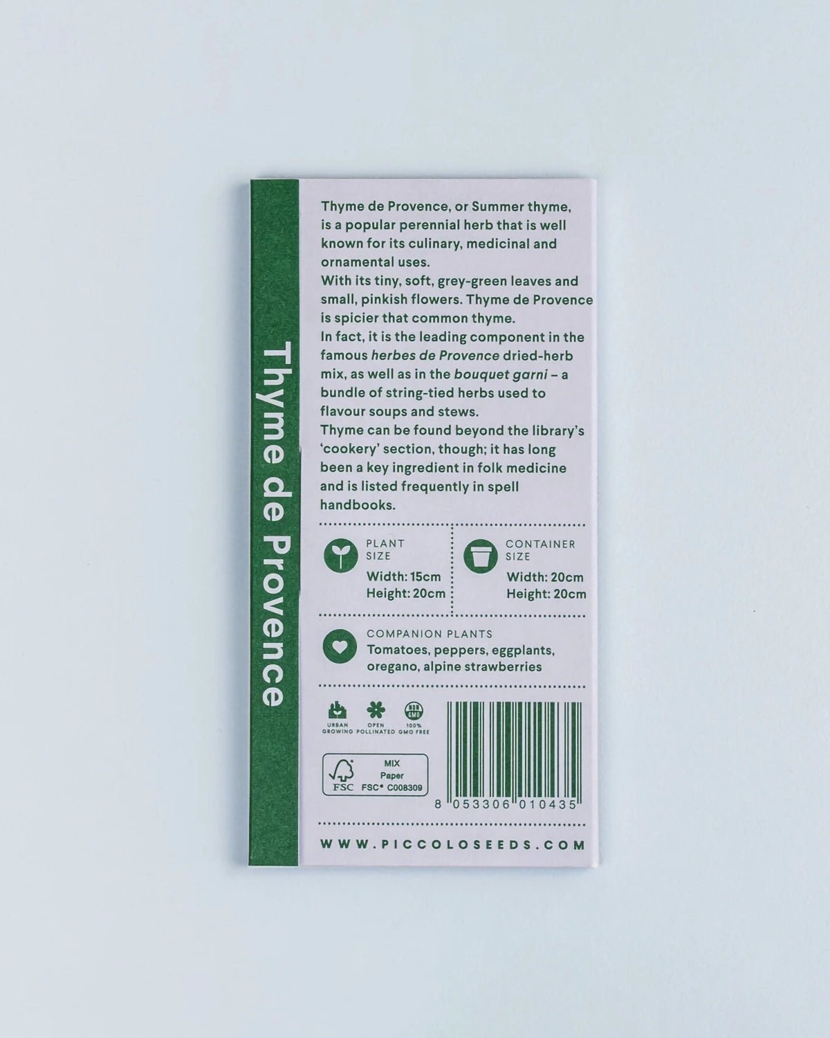Piccolo Seeds - THYME De Provence Saatgut für Thymian - Saatgut - ROSA ECK Concept Store