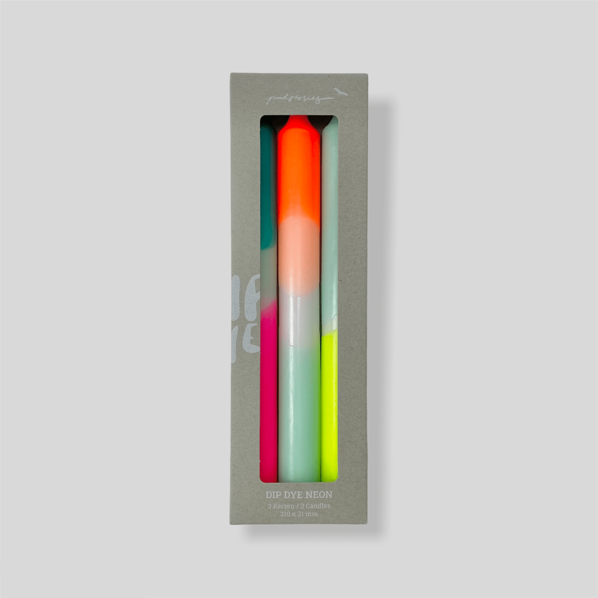 Pink Stories - DIP DYE NEON * Kerzen 3er - Set | Rainbow Kisses - Kerze - ROSA ECK Concept Store