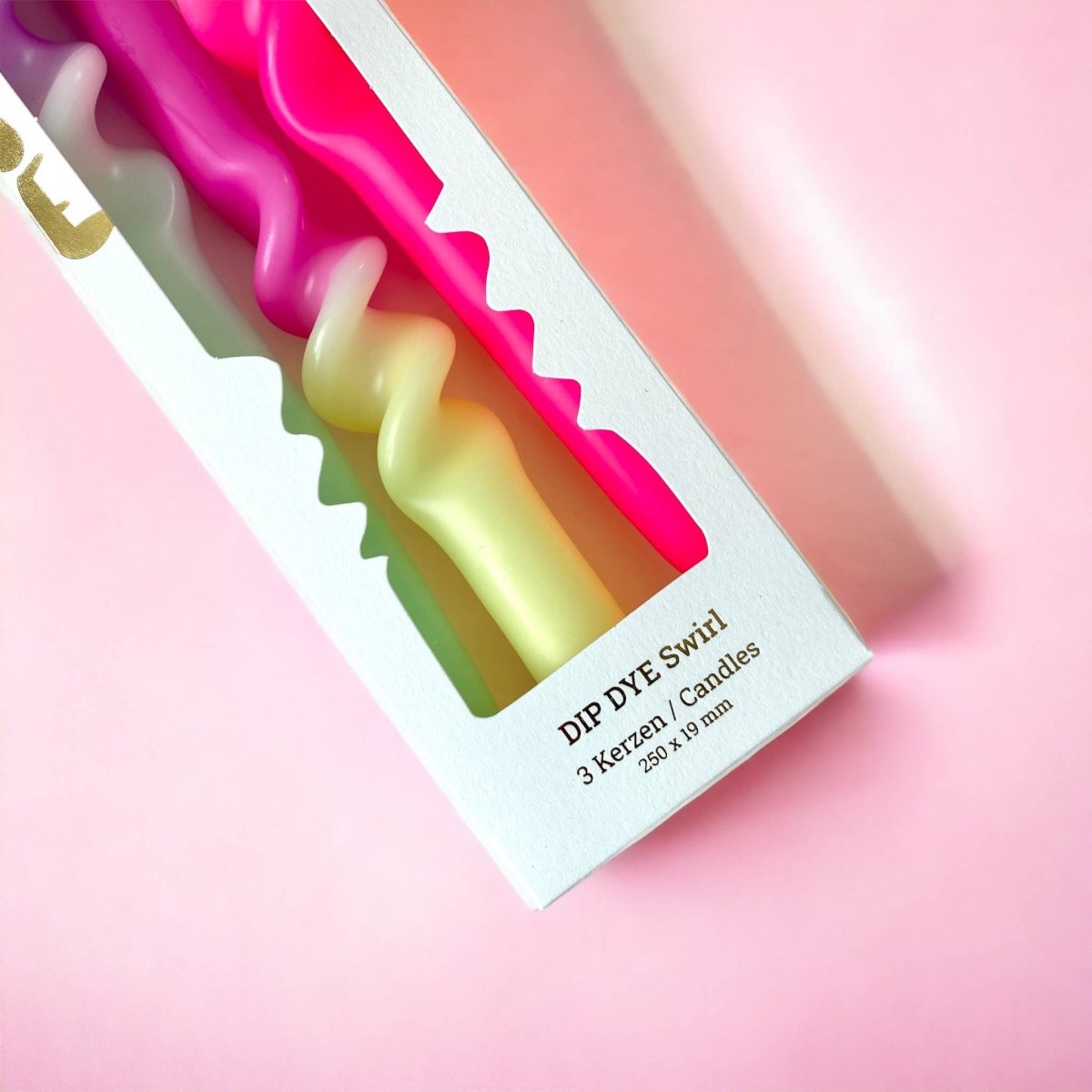 Pink Stories - DIP DYE SWIRL * Kerzen 2er - Set | Yummy Dragonfriut - ROSA ECK - , ,